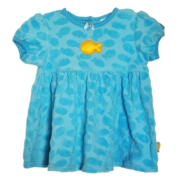 K1074 * Carter's Goldfish Dress Turquoise Size 3/6M - Picture 1 of 8